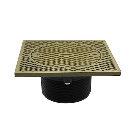 Jones Stephens 3-1/2in. Heavy Duty PVC Cleanout Spud with 7in. Nickel Bronze Square Cover D59911